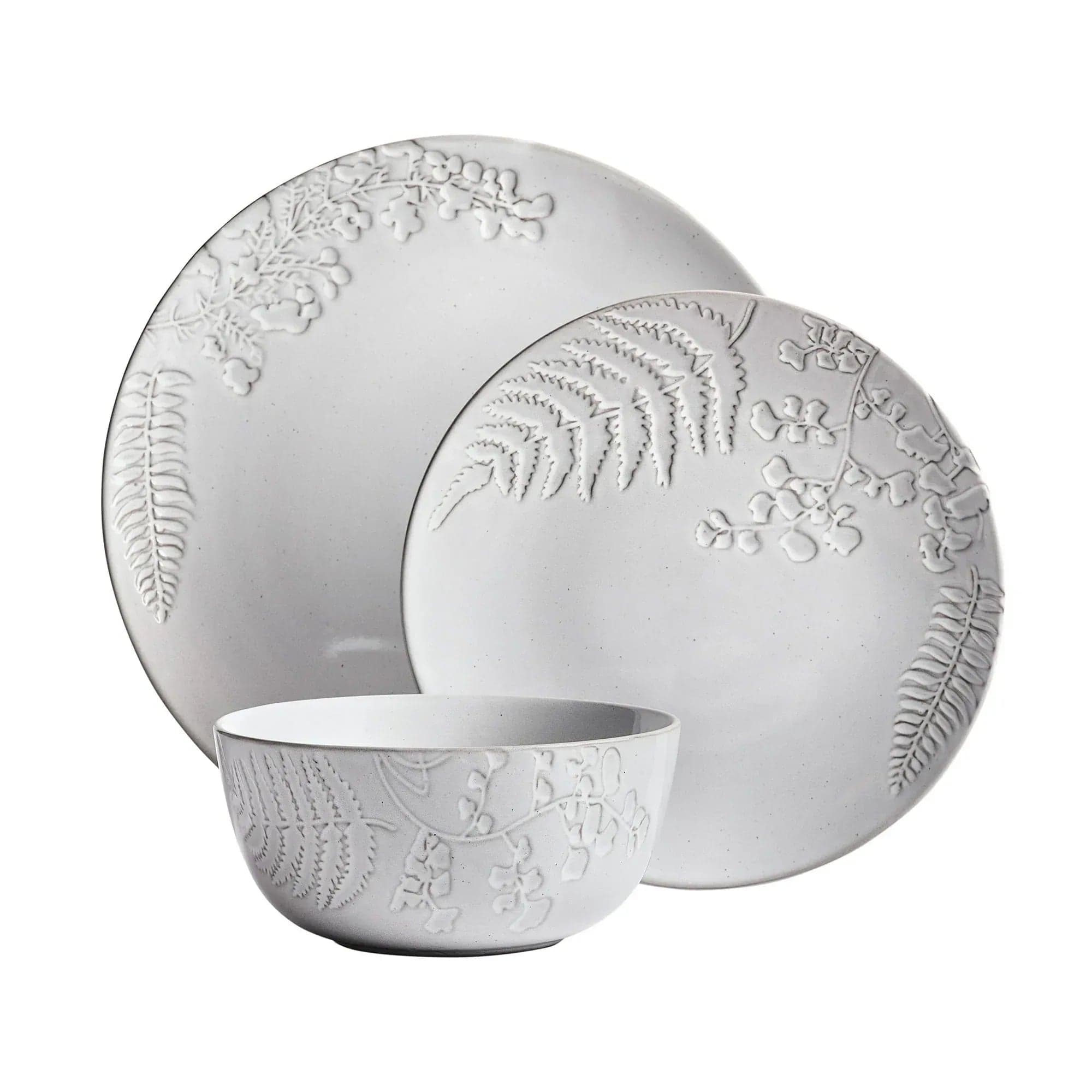Better Homes & Gardens Ellie Gray Stoneware 12-Piece Dinnerware Set