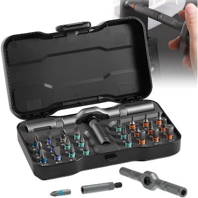 24-in-1 Ratchet Screwdriver Set, Magnetic Multi Bit Multitool Screwdriver, Portable Repair Hand Tool Kit for Household Daily Maintenance and Car Use