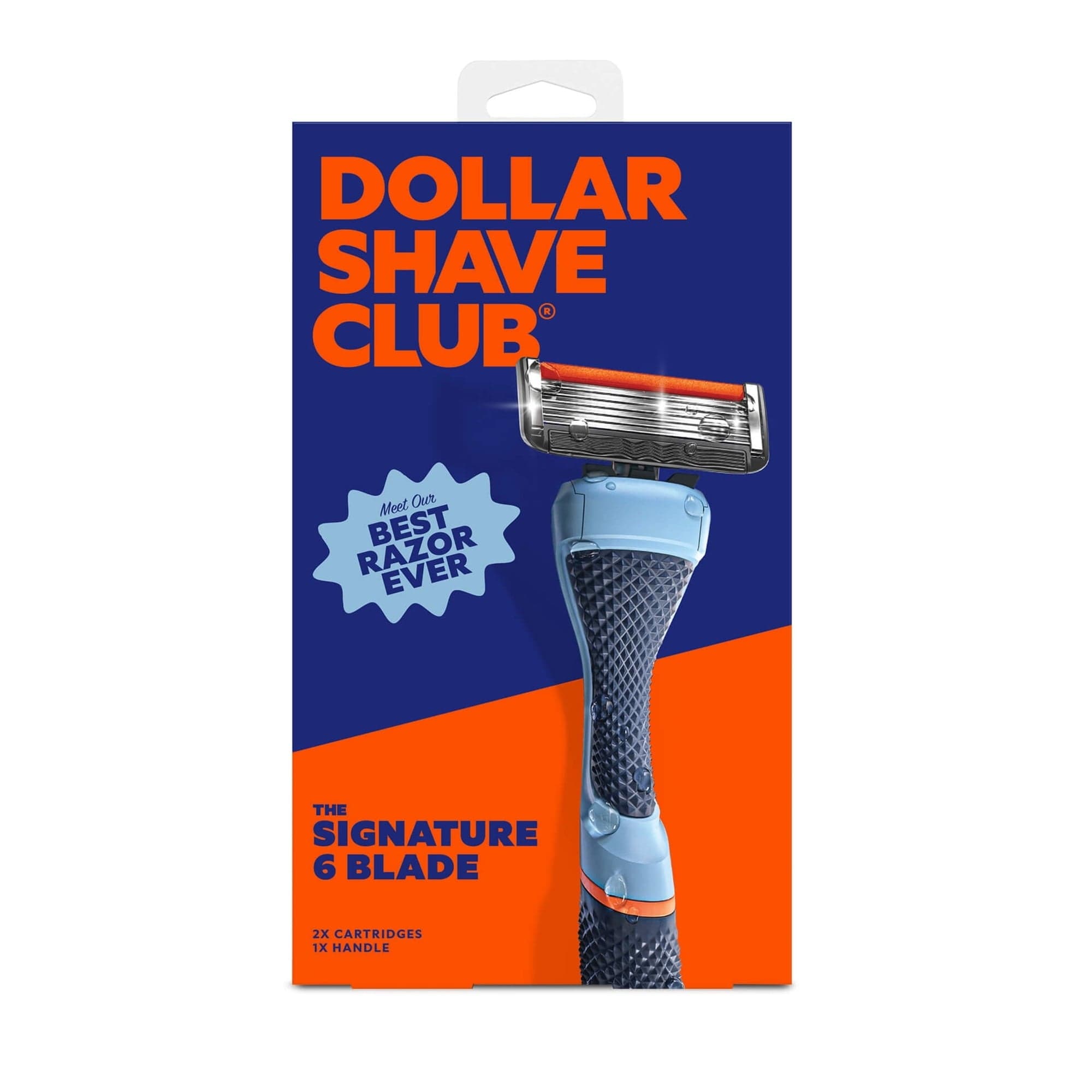 Dollar Shave Club Men's Razor 6-Blade Starter Set, 1 Handle, 2 Six-Blade Manual Razor Refills