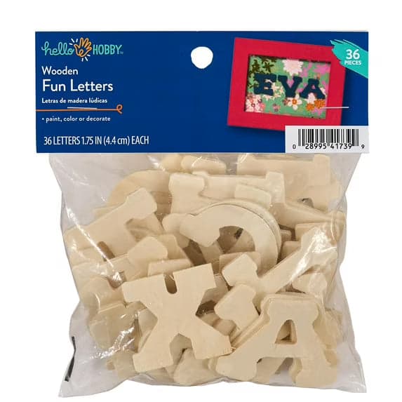 Hello Hobby Fun Font Wood Letters, 36 Piece, 1-3/4 inch