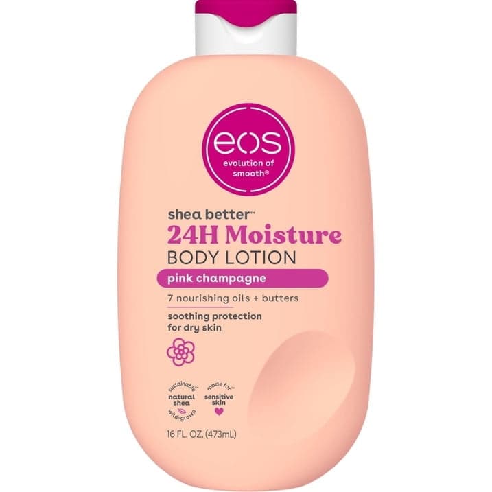 eos Shea Better Body Lotion for Dry Skin, Pink Champagne, 16 fl oz (Pack of 3)