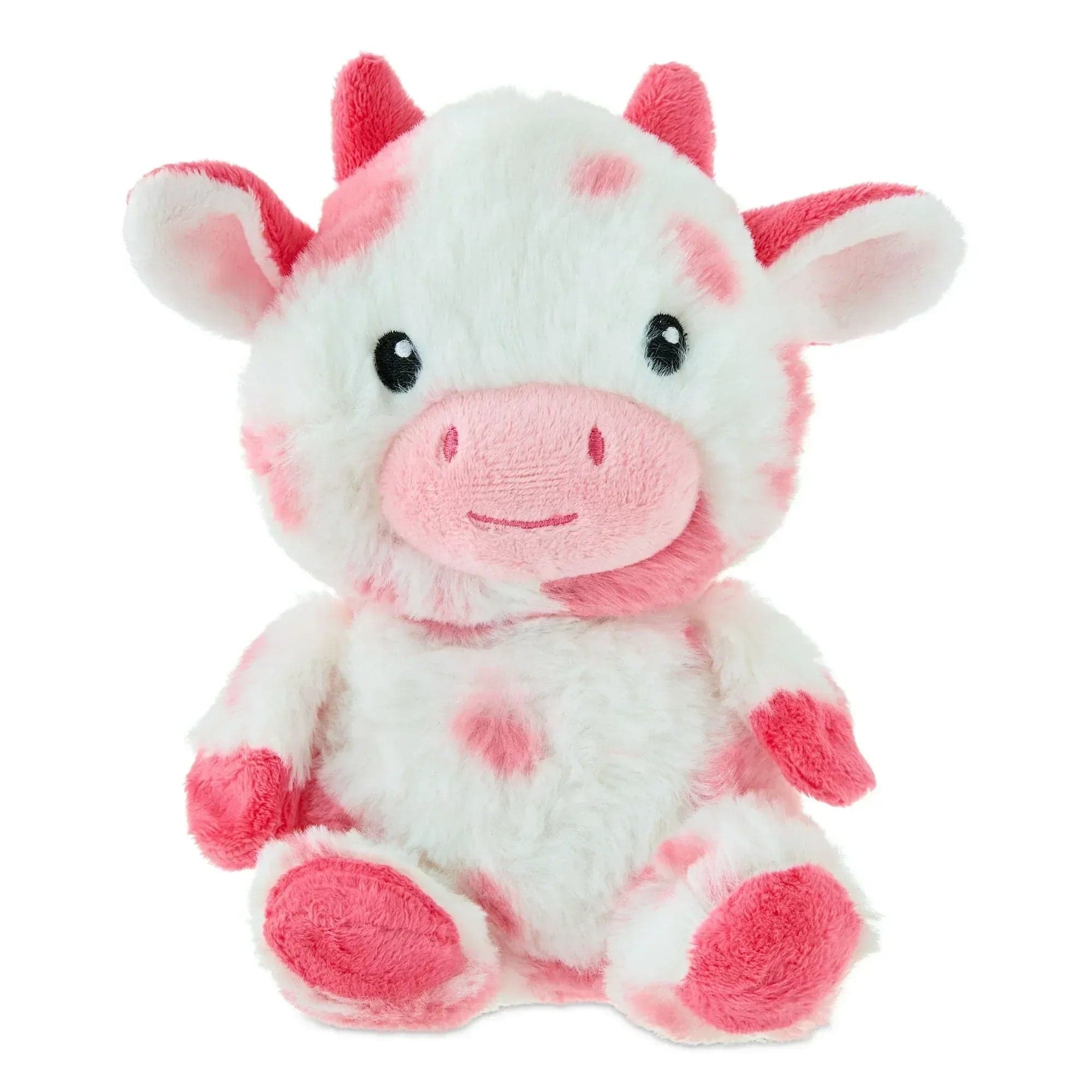 Way To Celebrate Valentine's Day Cow Plush, Pink and White, 8 in