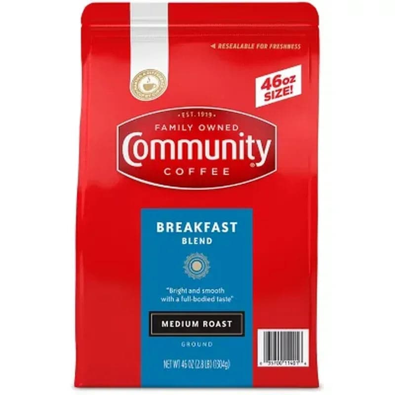 Community Coffee Breakfast Blend Medium Roast Ground Coffee (46 oz.)