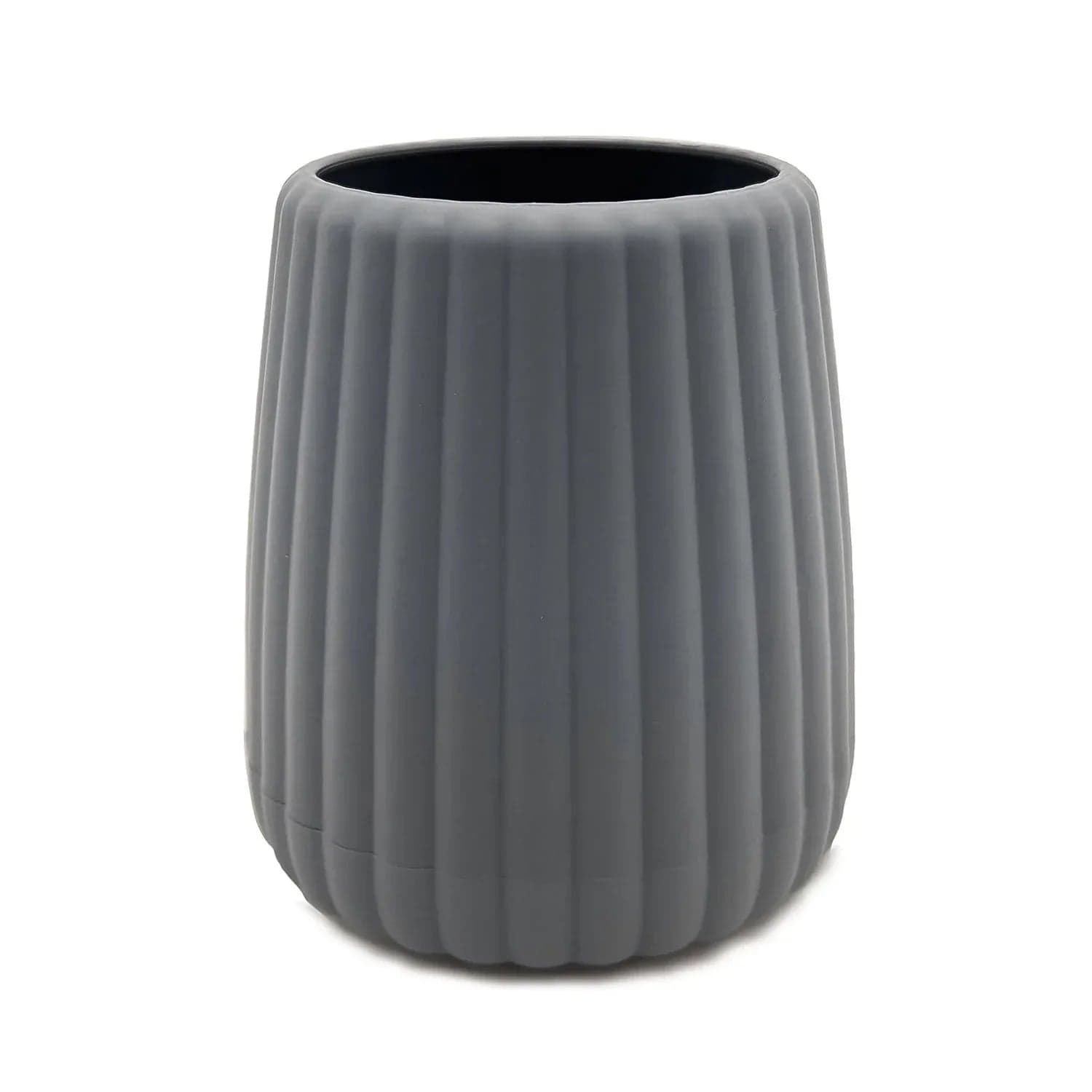 Mainstays Rubberized Plastic Ribbed Toothbrush Holder, Grey