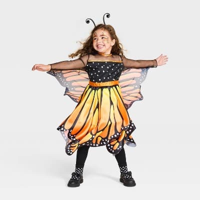 Toddler Glows under Blacklight Monarch Butterfly Costume Dress - Hyde and EEK! Boutique 4-5T
