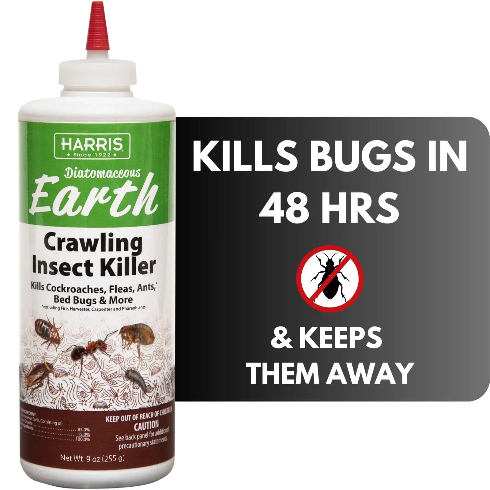 Harris Diatomaceous Earth Crawling Insect Killer Powder, 9 oz