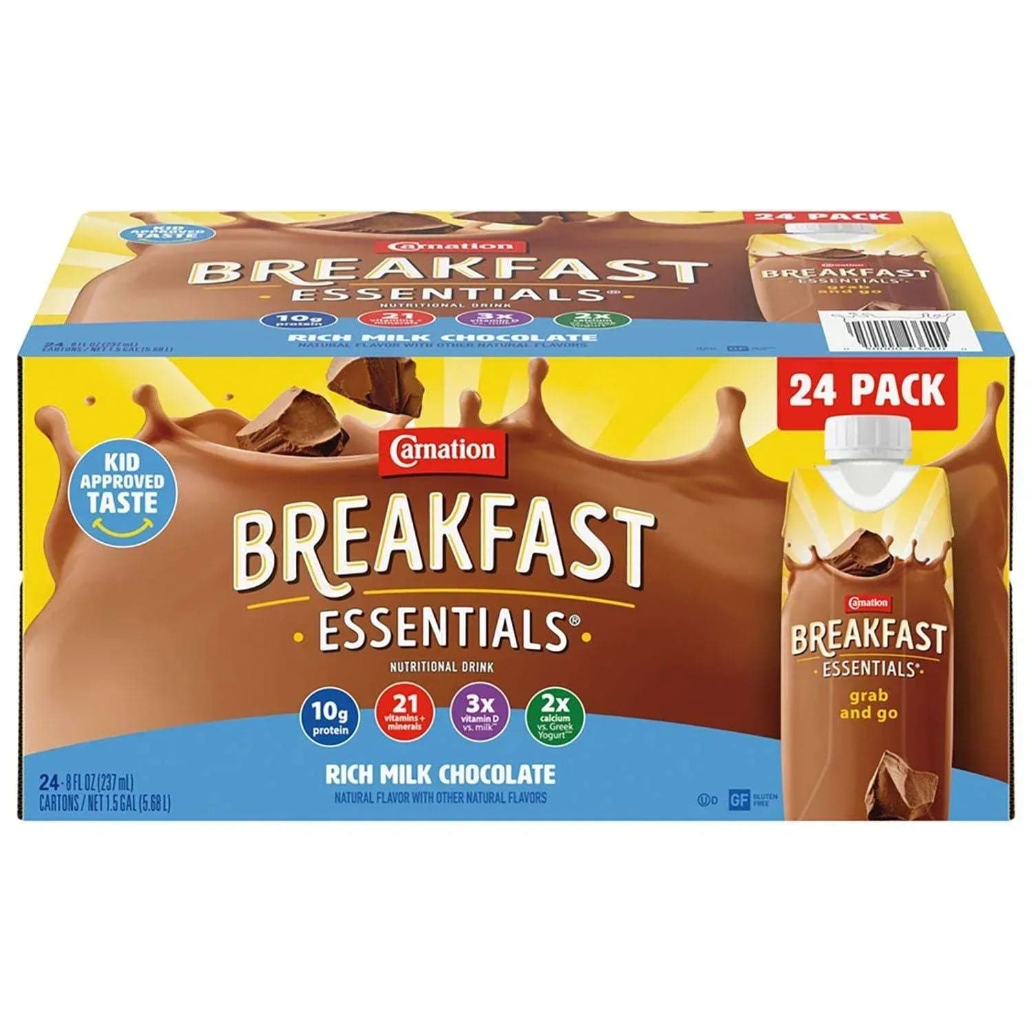 Carnation Breakfast Essentials Ready To Drink, Rich Milk Chocolate, 8 oz, 24 pk