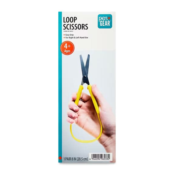 Pen+Gear 8 inch Yellow Adaptive Scissors with Easy Grip