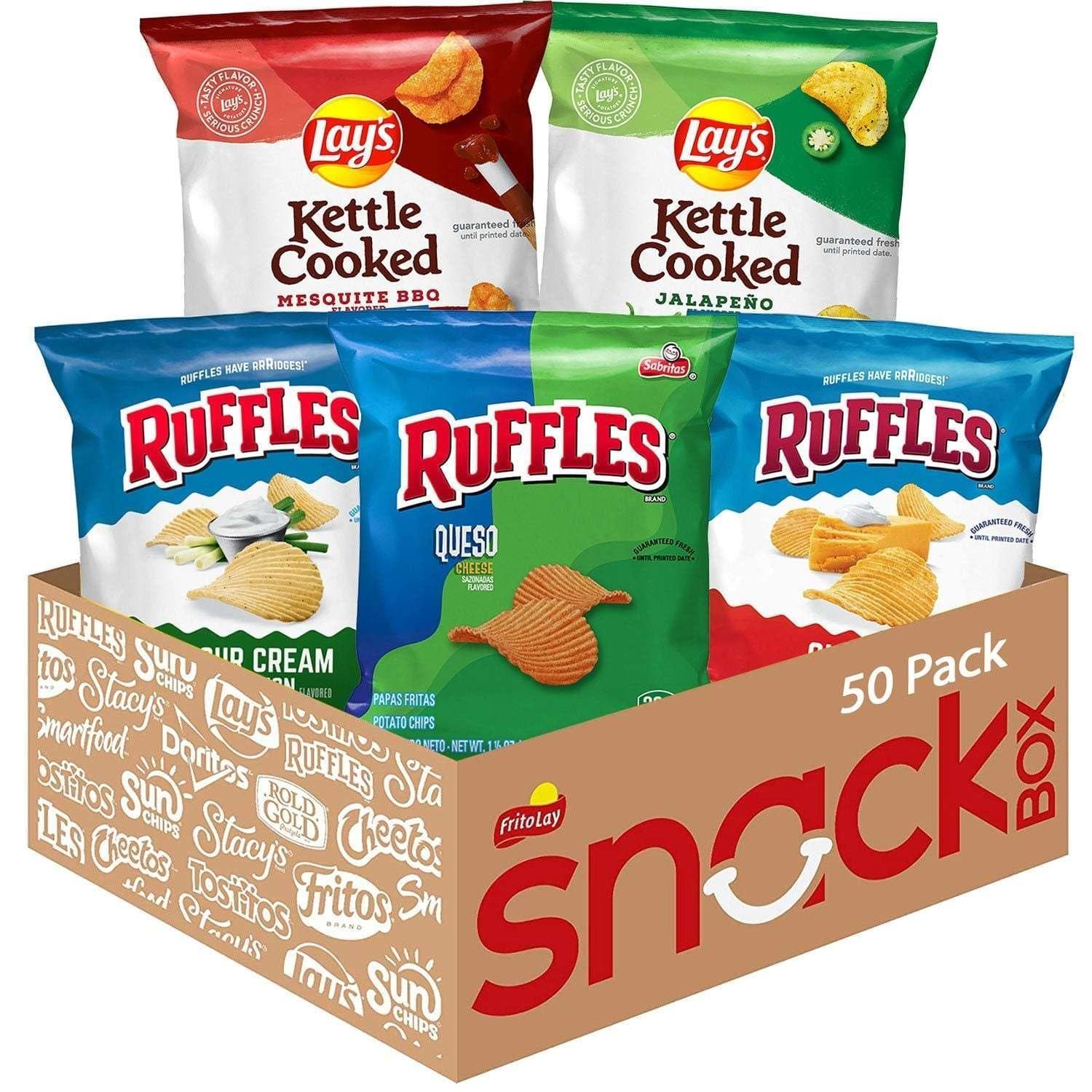 Lay's & Ruffles Crunch Mix Chips, Variety Pack, 50 pk.