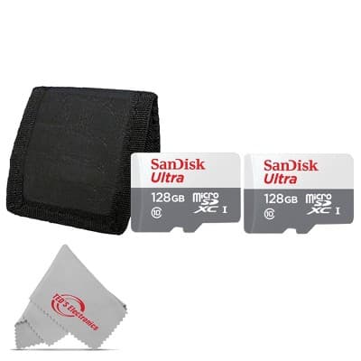 SanDisk 128GB Ultra UHS-I microSDXC Memory Card with SD Adapter + Card Wallet - 2 Pack