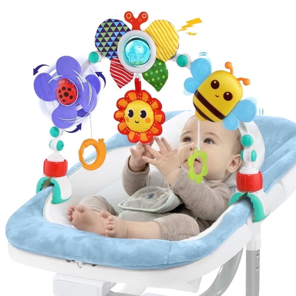 Baby Mobile Toys with Sensory Play, Adjustable Stroller and Crib Arch Toy for Bassinet and Car Seat, 0-24 Months