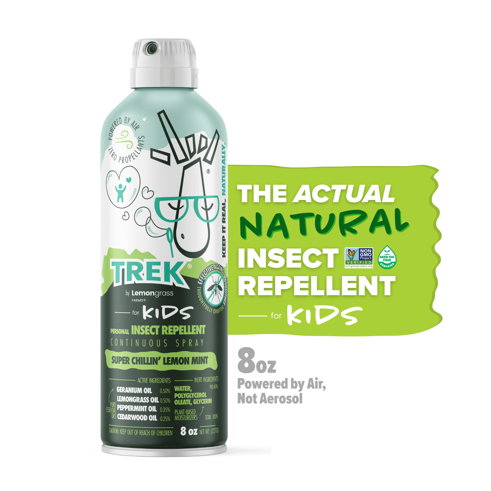 Lemongrass Farms Trek for Kids All Natural Insect Repellent, Continuous Spray, 8 oz