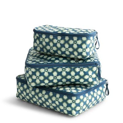 Vera Bradley Women's Outlet Ripstop Essential Packing Cube Set Stamped Irises
