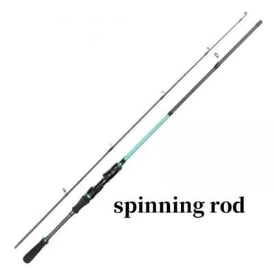 6 ft Carbon Fiber Spinning Fishing Rod, Two-Section Lightweight Fishing Pole, Fast Action Rod for Bass, Trout, Perch and Freshwater Fishing