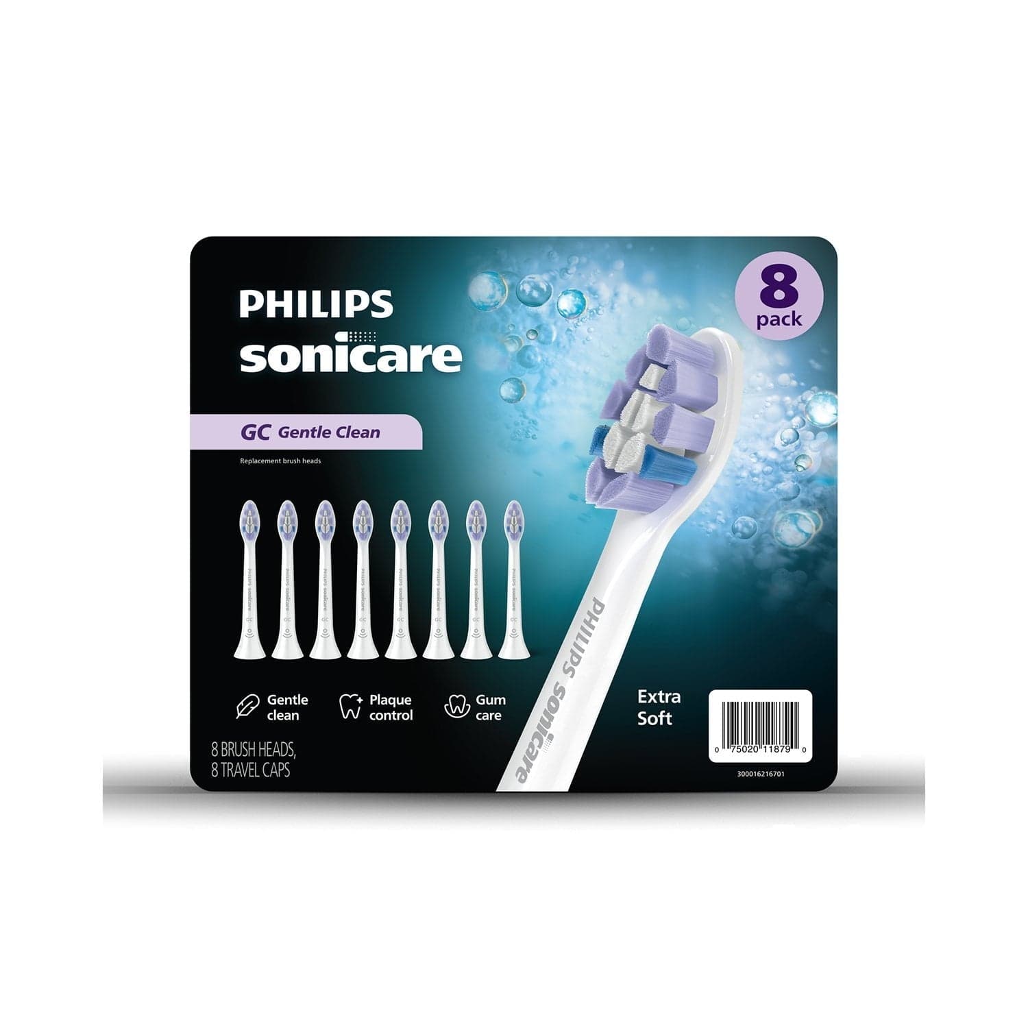 Philips Sonicare Gentle Clean Replacement Toothbrush Heads, 8 ct.