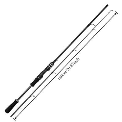 6 ft Carbon Fiber Spinning Fishing Rod, Lightweight Fast Action Fishing Pole with EVA Handle for Bass, Trout and Freshwater Fishing