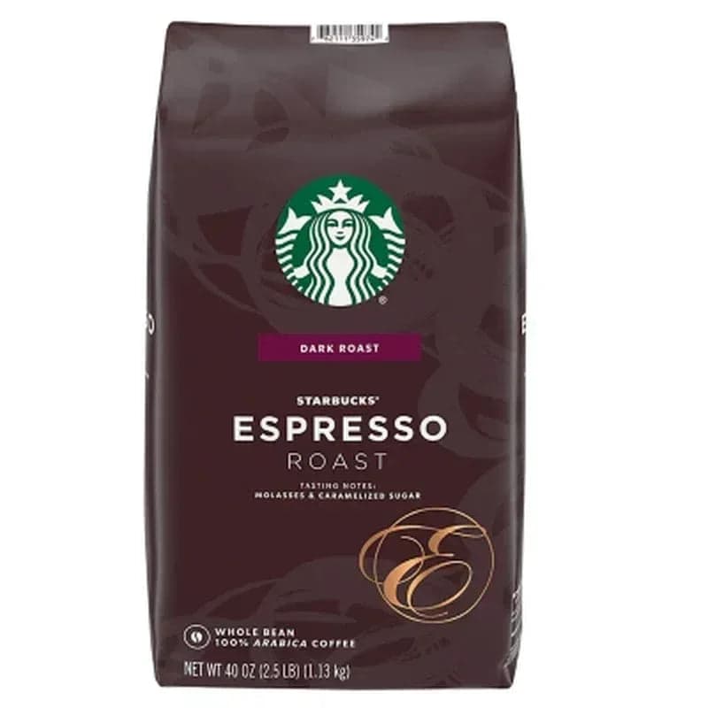 Starbucks Espresso Roast Dark Whole Bean Coffee (40 Oz.)