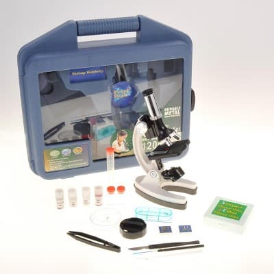 JuzToys 120x-1200x 52 pcs Kids Beginner Microscope w/ Metal Body