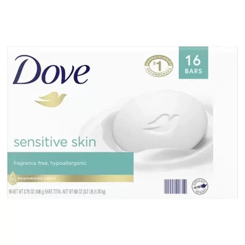 Dove Beauty Bar Soap, Sensitive Skin (3.75 Oz., 16 Ct.)
