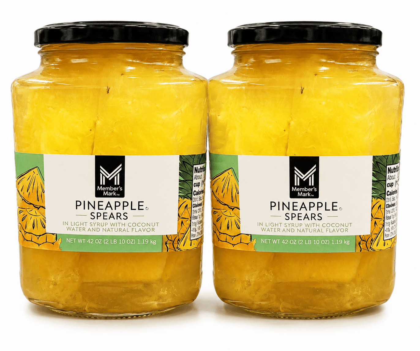 Member's Mark Pineapple Spears in Coconut Water, 42 oz., Pack of 2