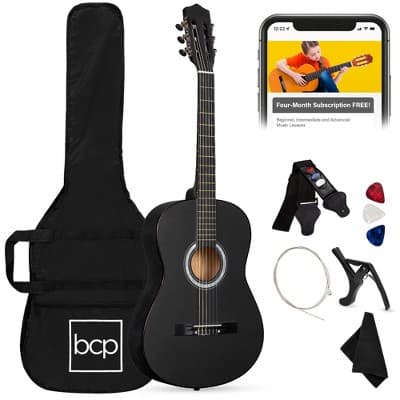 Best Choice Products 38in Beginner Acoustic Guitar Starter Kit w/ Gig Bag, Strap, Extra Strings - Light Blue