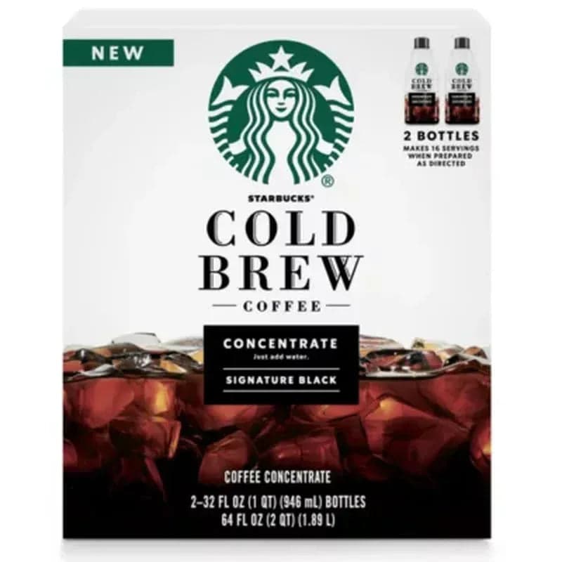 Starbucks Cold Brew Coffee Concentrate, Signature Black (64 Oz., 2 Pk.)