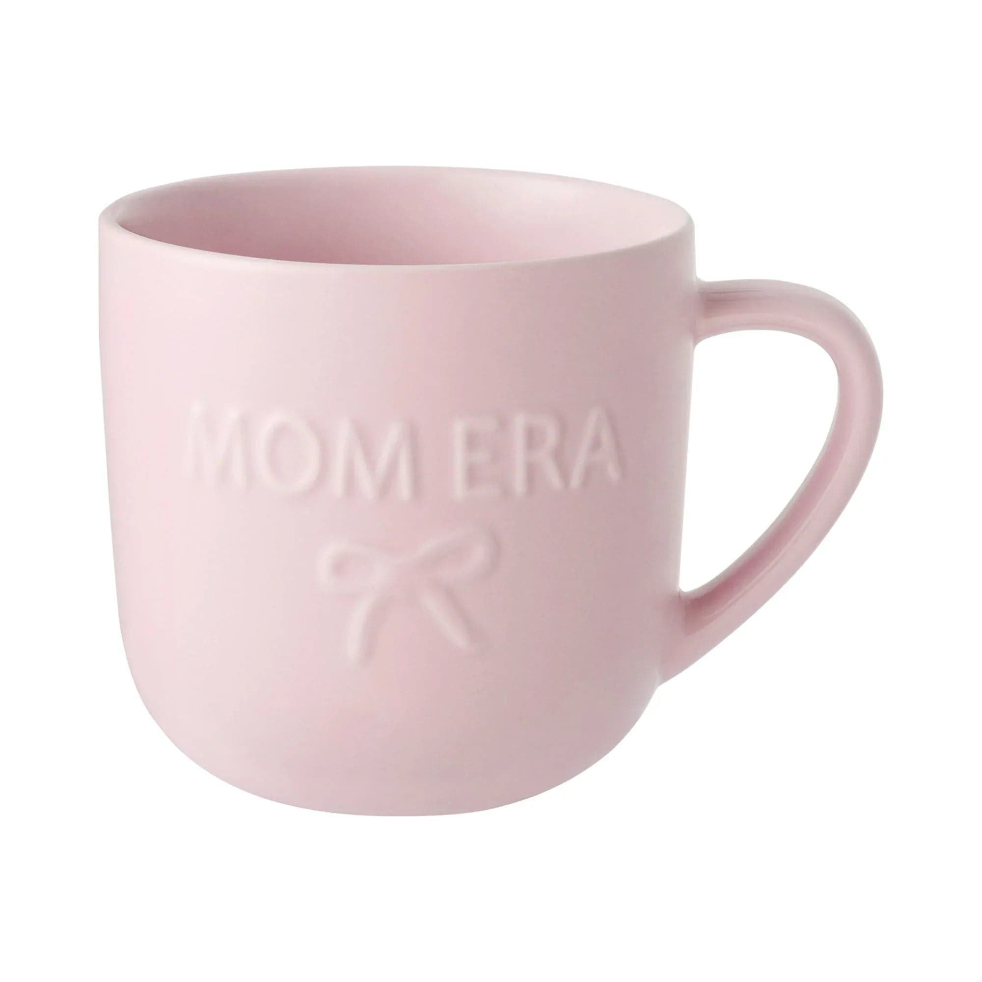 Mainstays 16.9 oz Pink Embossed Mom Era & Bow Glazed Ceramic Mug