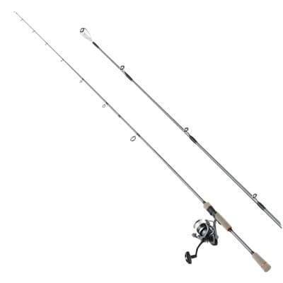 VEVOR Rod and Fishing Reel Combo, IM6 Fiberglass & Carbon Fiber Spinning Rod and Reel Combo, Bass Fishing Pole with 6.5 ft Two-Piece Rods, Black