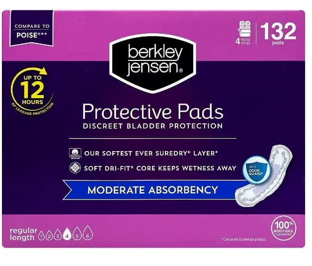 Berkley Jensen Moderate Bladder Control Pad, 132 ct.