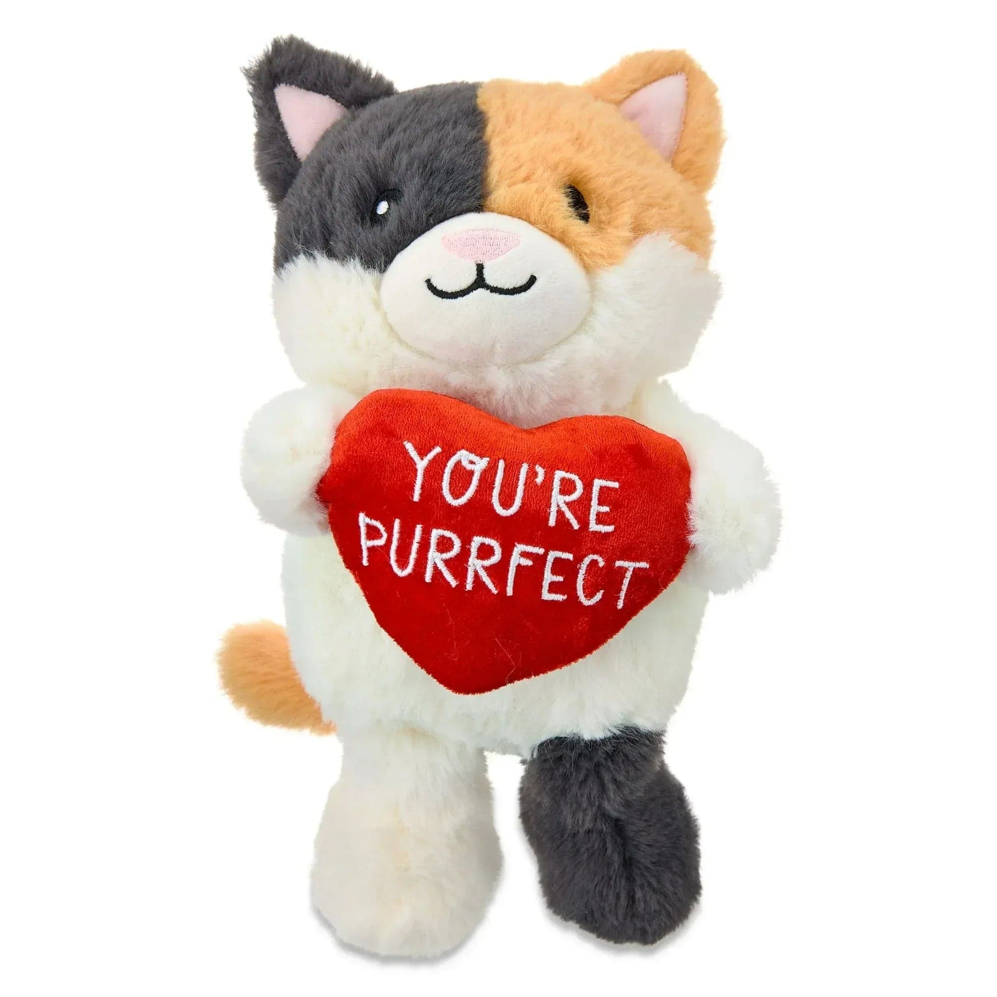 Way To Celebrate Valentine's Day Small Cat Plush, Multicolor, 11.5 in