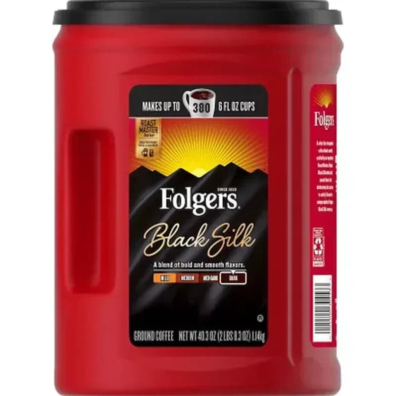 Folgers Dark Roast Ground Coffee, Black Silk (40.3 oz.)
