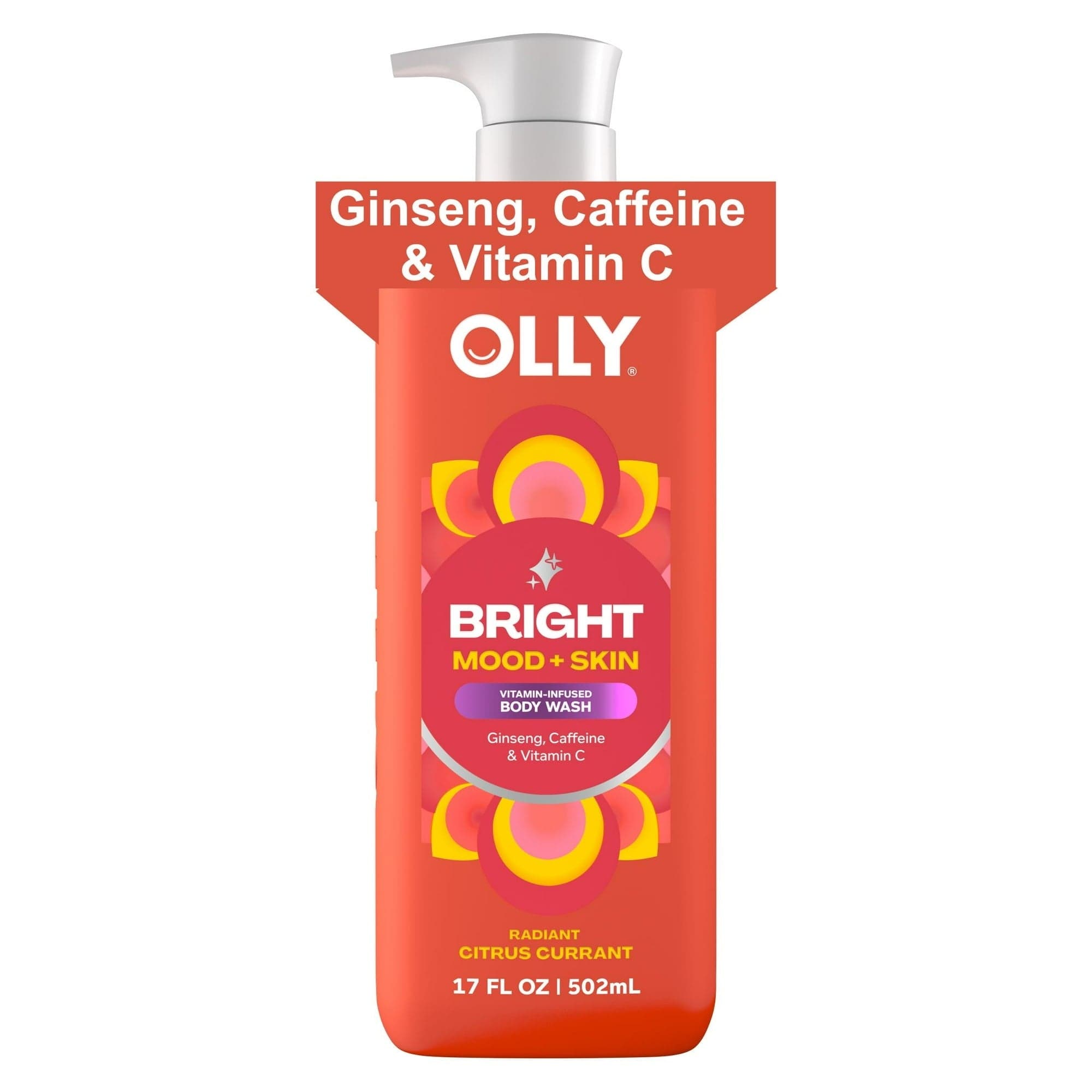 OLLY Bright Mood + Skin Body Wash, Citrus Currant, 17 fl oz