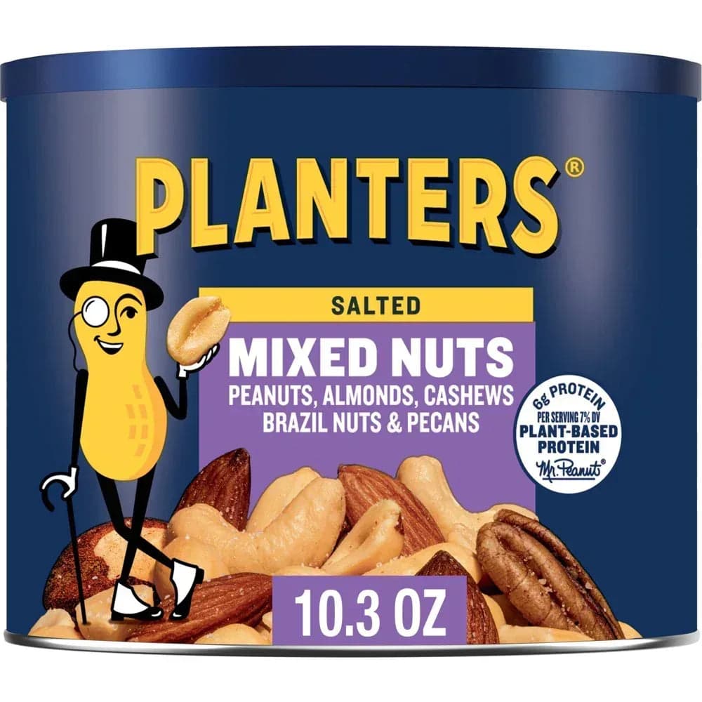 Planters Salted Mixed Nuts, 10.3 oz Canister
