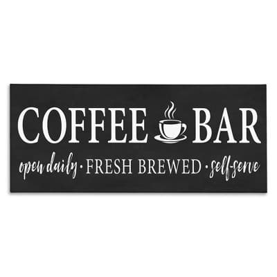 Stupell Industries Coffee Bar Open Sign Casual Black Design Canvas Art, 40" x 17"