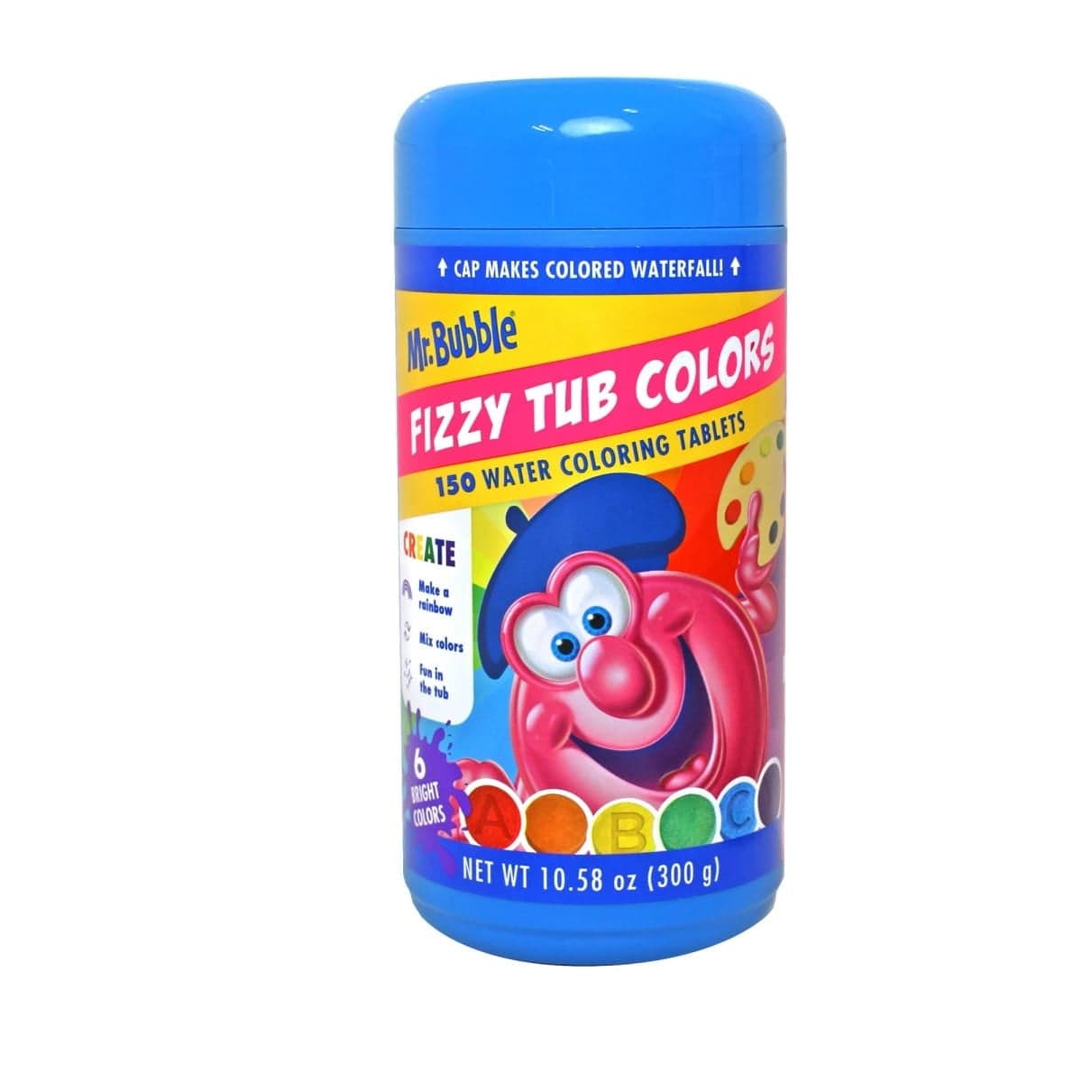 Mr. Bubble Fizzy Tub Colors, Fragrance Free, Waterfall Cap, 150 Count