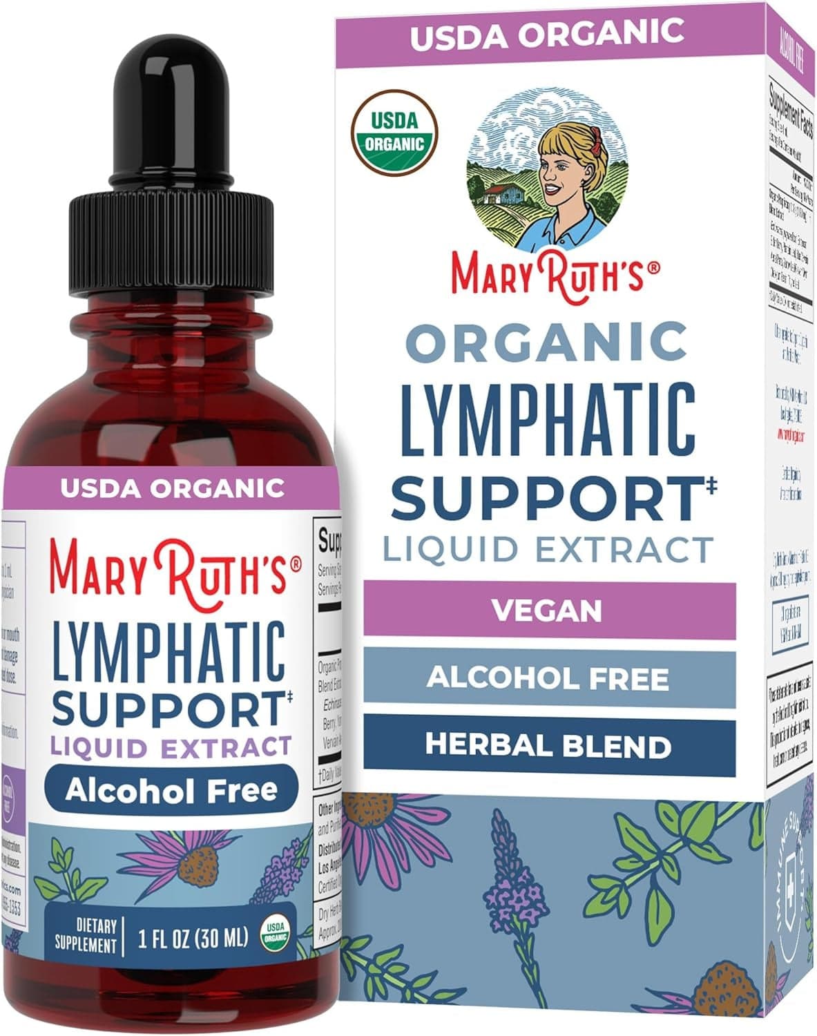 MaryRuth's Lymphatic Support Liquid Drops, USDA Organic, 1 oz, 30 Servings