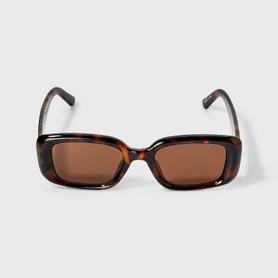 Women's Shiny Plastic Square Shaped Sunglasses - Wild Fable Tortoise