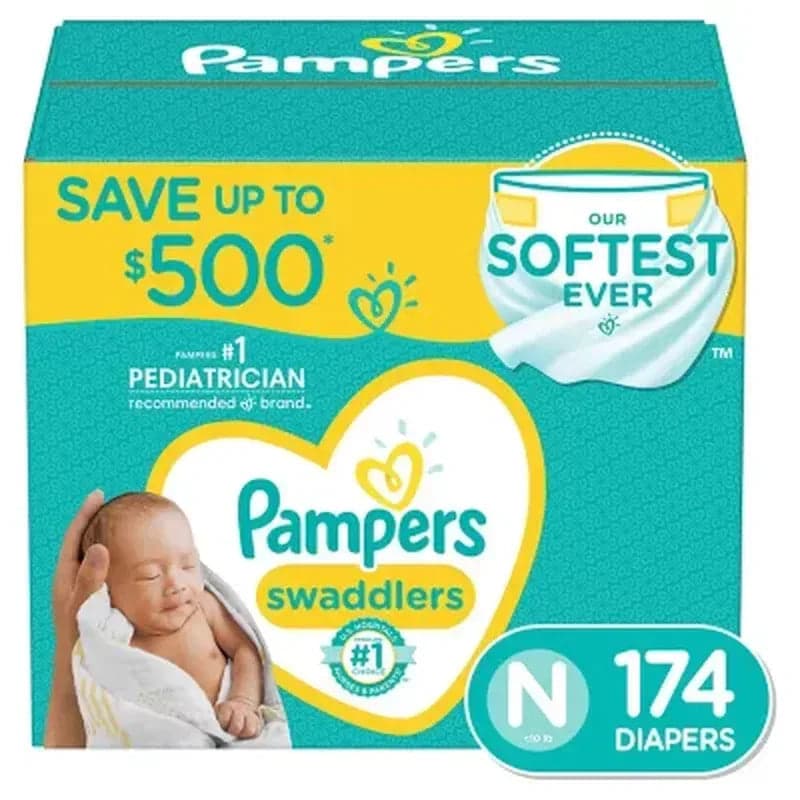 Pampers Swaddlers Softest Ever Diapers (Sizes: Newborn-7)
