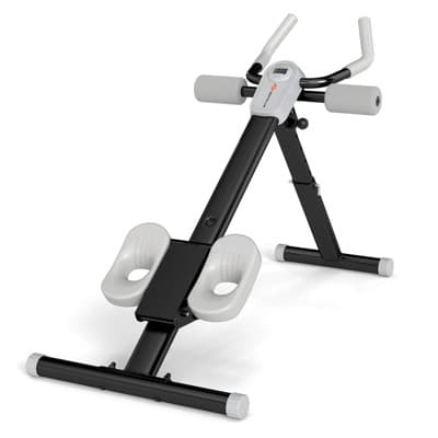Costway Adjustable Abdominal Trainer with Elbow Support Knee Protection and LCD Monitor White