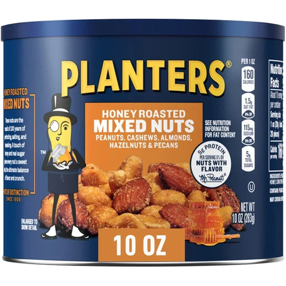 Planters Honey Roasted Mixed Nuts, 10 oz Canister