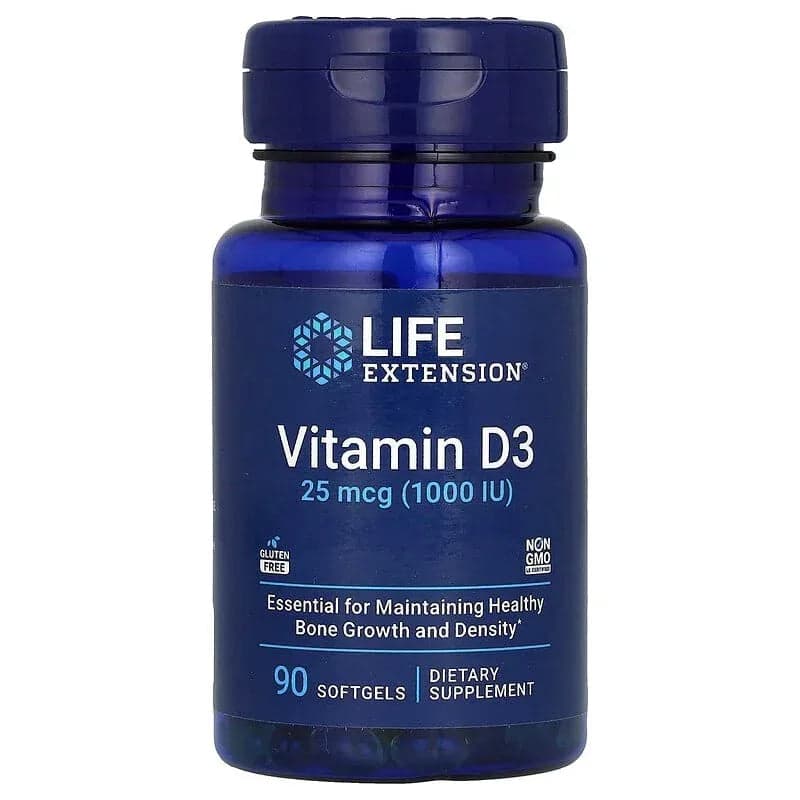 Life Extension Vitamin D3, 25 mcg (1,000 IU), 90 Softgels