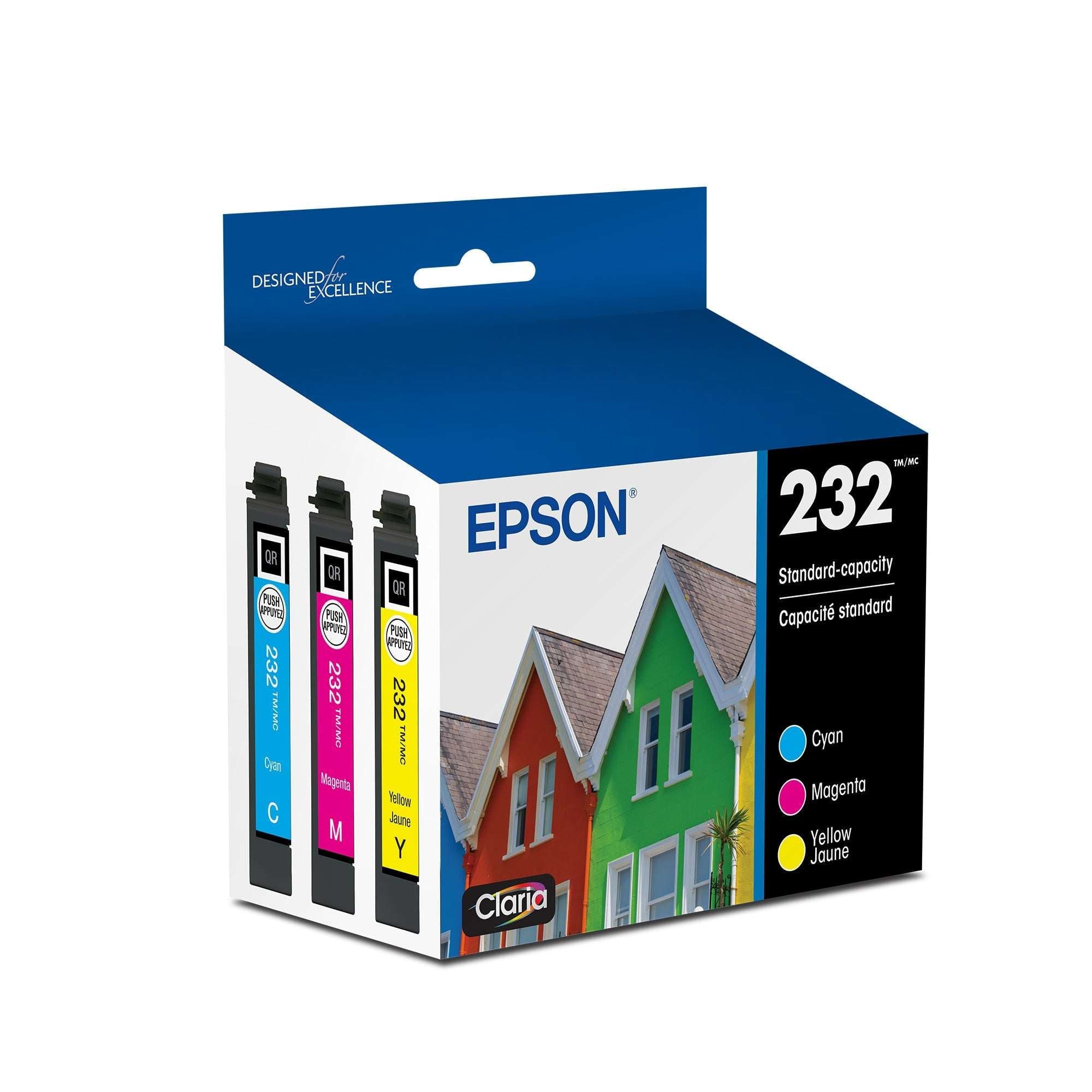 Epson 232 Claria Ink Standard Capacity Color Combo Pack (T232520-S), Works with WorkForce WF-2930, WF-2950, Expression XP-4200, XP-4205
