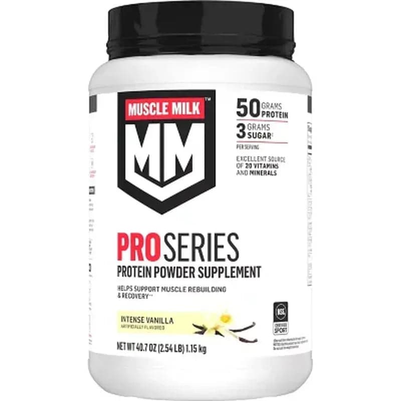 Muscle Milk Pro Series 50g Whey Protein Powder, Intense Vanilla (2.54 Lbs.)