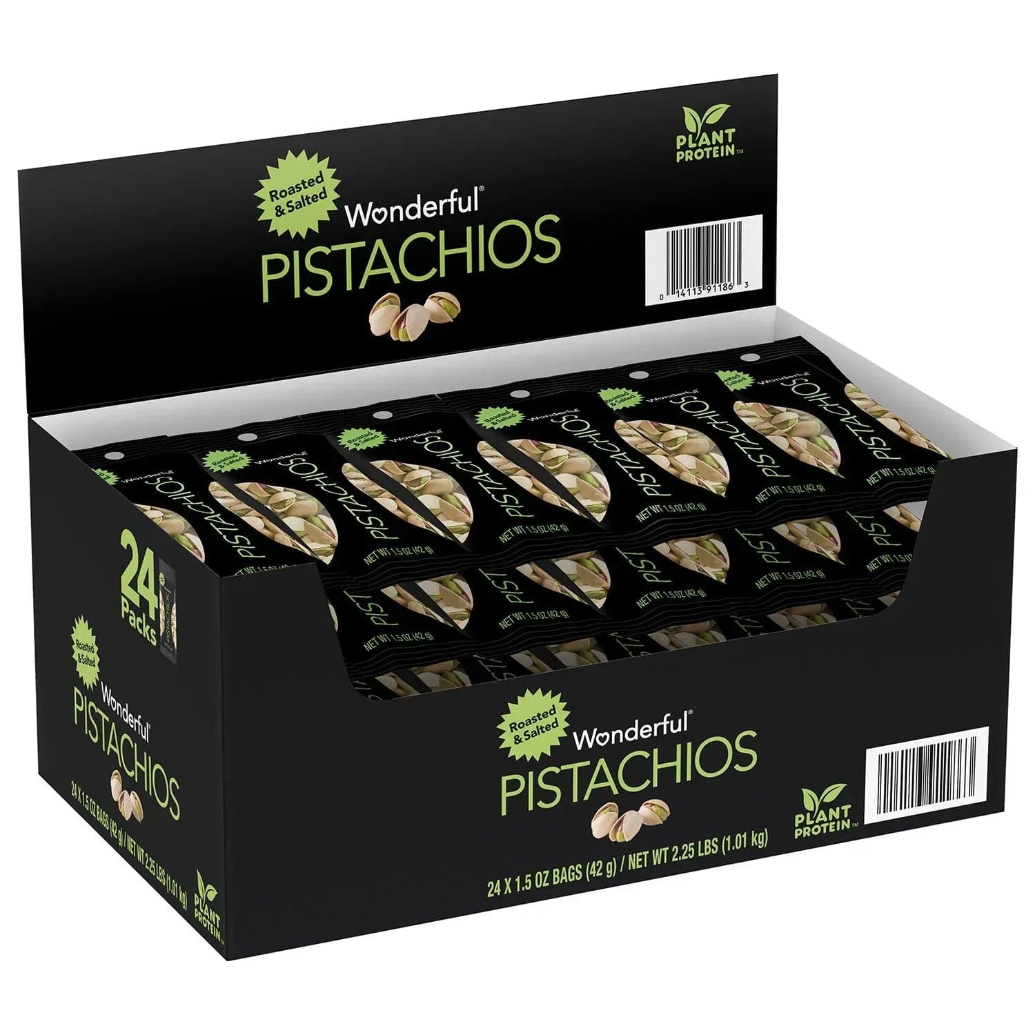 Wonderful Pistachios Roasted and Salted, 1.5 oz., 24 pk.