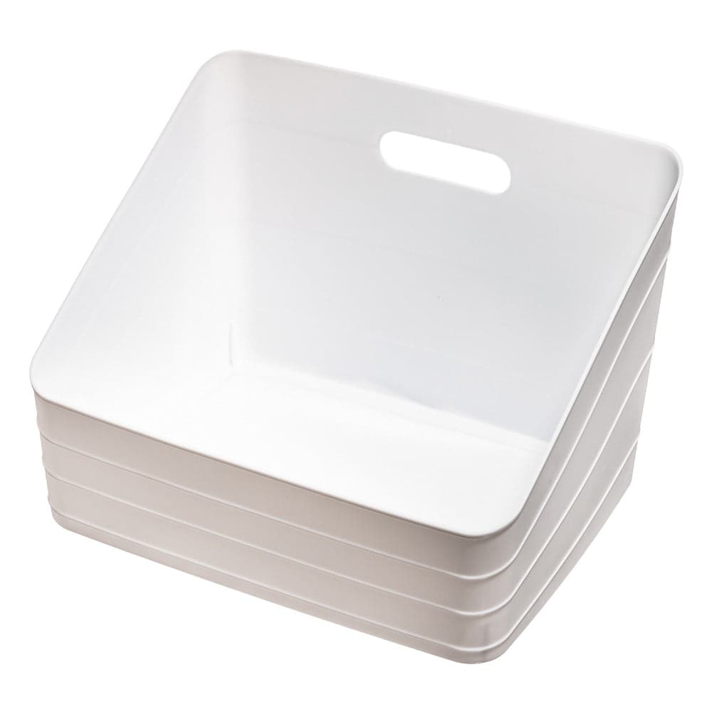 Mainstays Wide Slanted Flexible Closet Organizer Bin with Handle, White Plastic