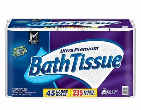 Member's Mark Ultra Premium 2-Ply Toilet Paper 45 rolls, 235 sheets/roll