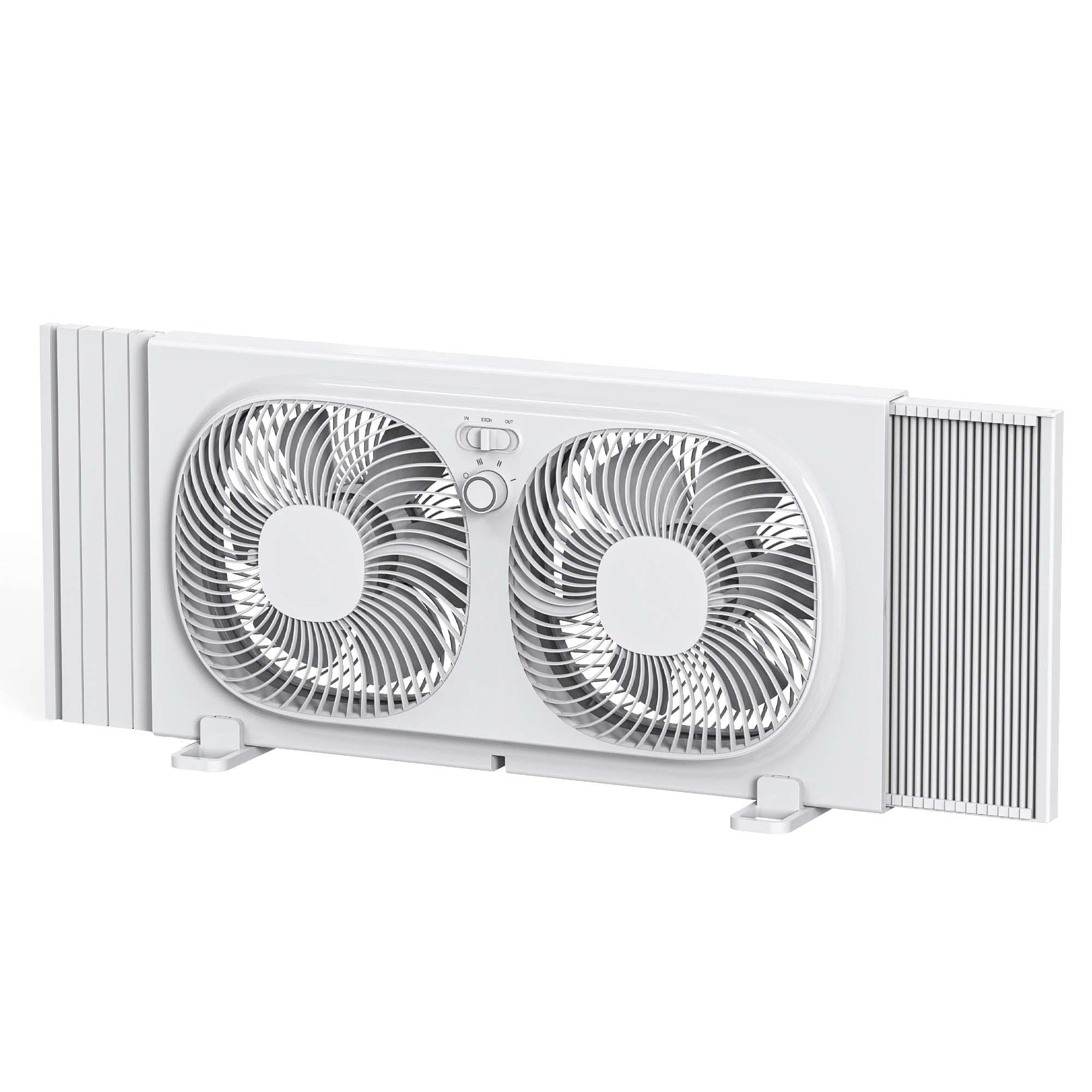 Mainstays 9-Inch 3-Speed Reversible Twin Window Fan, White