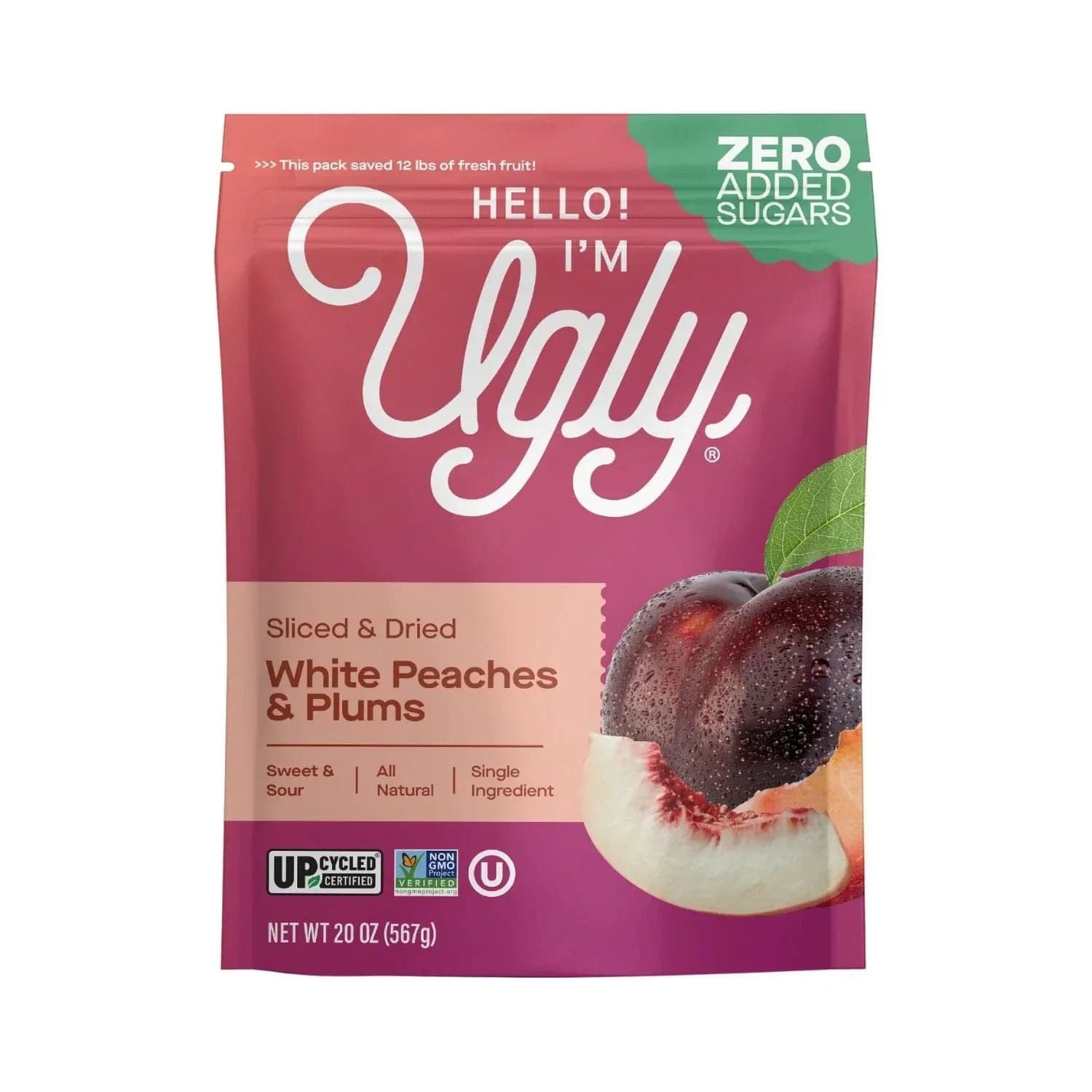 Ugly Fruit Dried White Peaches & Plums, 20 oz.