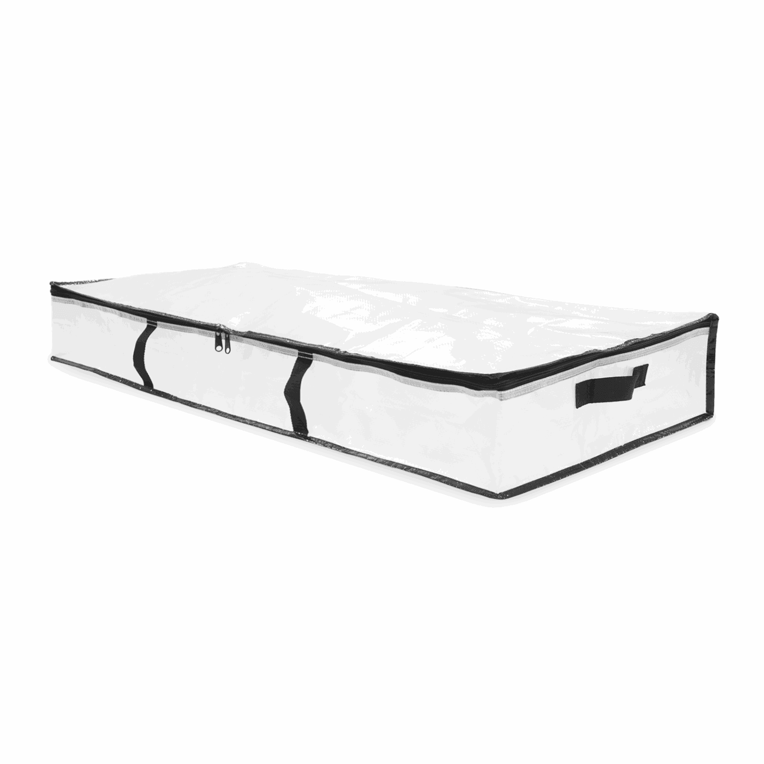 Mainstays Heavy Duty Clear Under-Bed Storage Bag with Handles, Zipper Closure, 42" x 18" x 6"