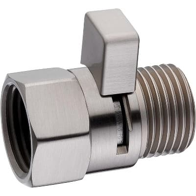BRIGHT SHOWERS Brass Water Flow Control Valve with Handle Lever, Volume Regulator for Shower, Brushed Nickel